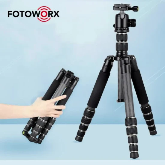 Fotoworx Trípode para cámara Peso ligero de fibra de carbono para fotografía
